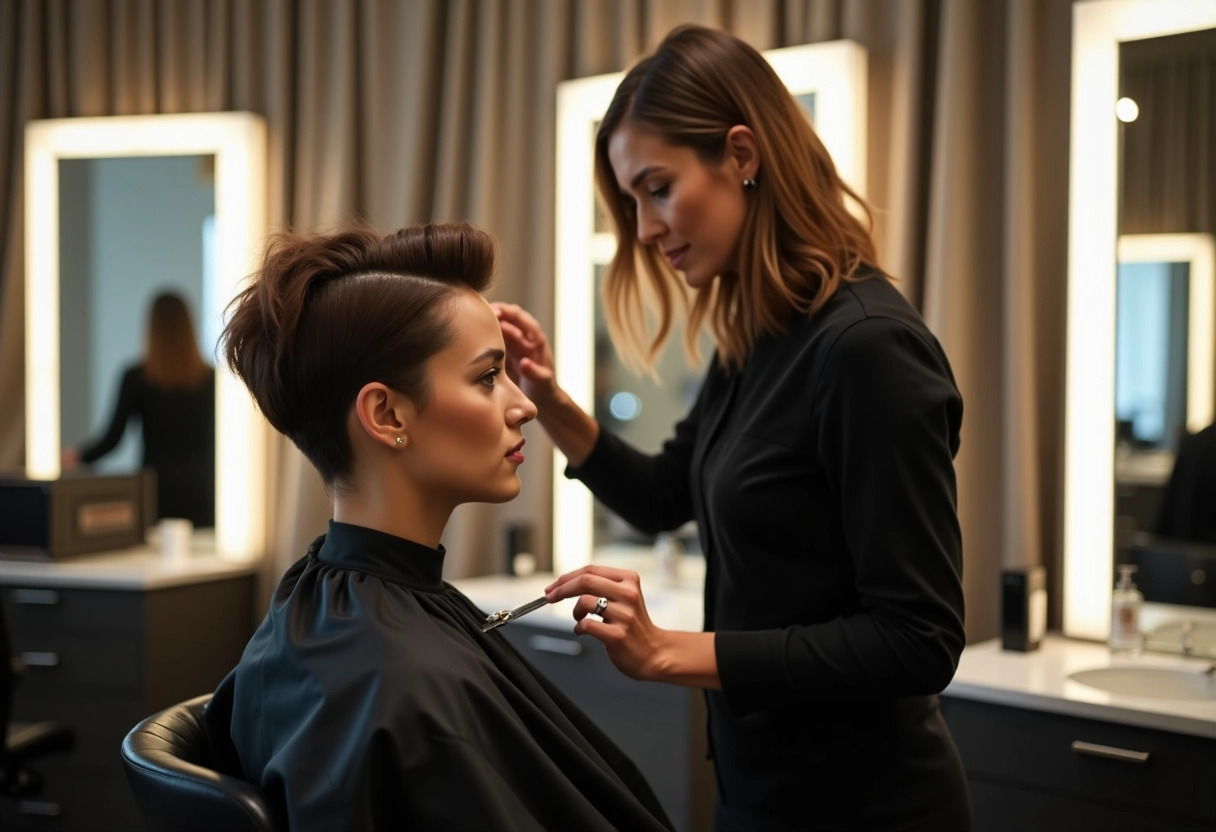 femme visage coupe de cheveux